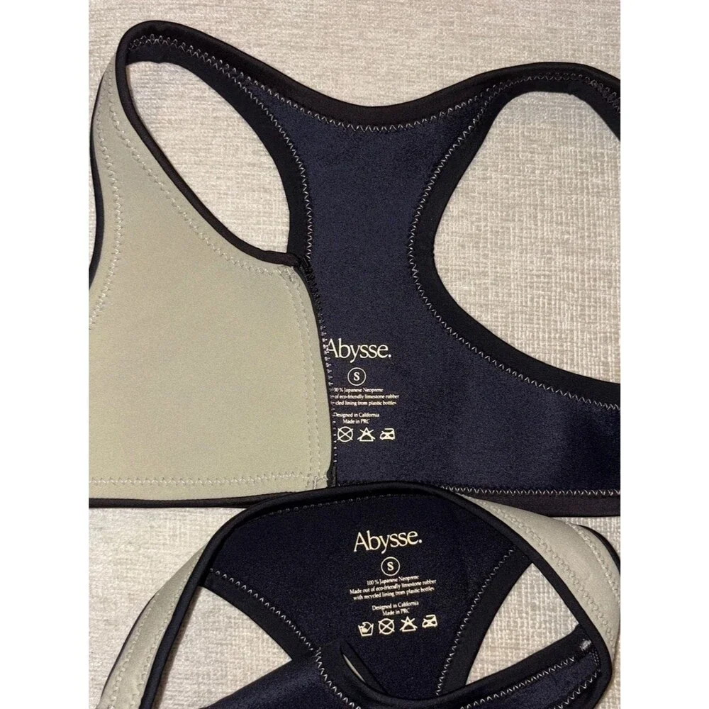 Abysse Jenna Bikini Set Pearl Black Neoprene Surf Wet Suit 2mm Size Small